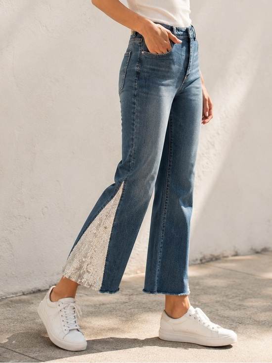 Pilcro Denim - Pilcro Anthropologie High-Rise Sequined Flare Jeans Size 32 Denim